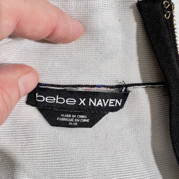 bebe x Naven Mini-Skirt Woman's Medium Floral Paisley STRETCHY Unlined Zipper - Picture 2 of 16